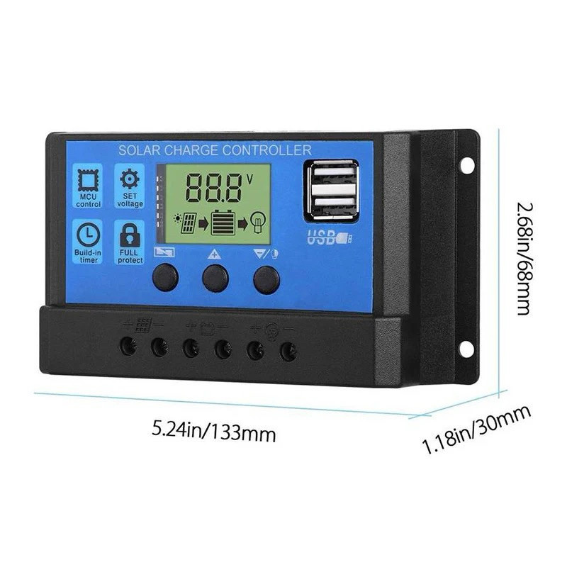 Solar Charge Controller 10A 20A 30A Cell PWM Solar Charger 12V24V ...