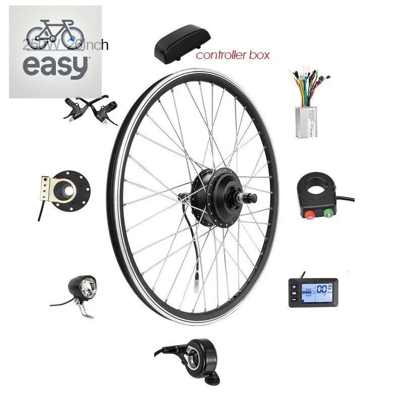 Ebike Kit Hub Motor Wheel 24V/36V/48V 250W Electric Bicycle Kit Rear