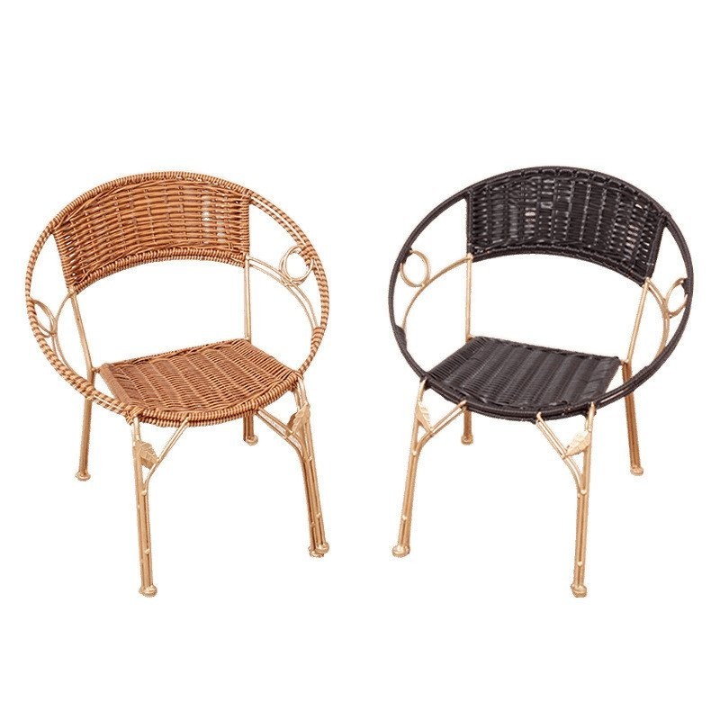 Rattan Chair Small Rattan Chair with Backrest Outdoor Children's Rattan ...