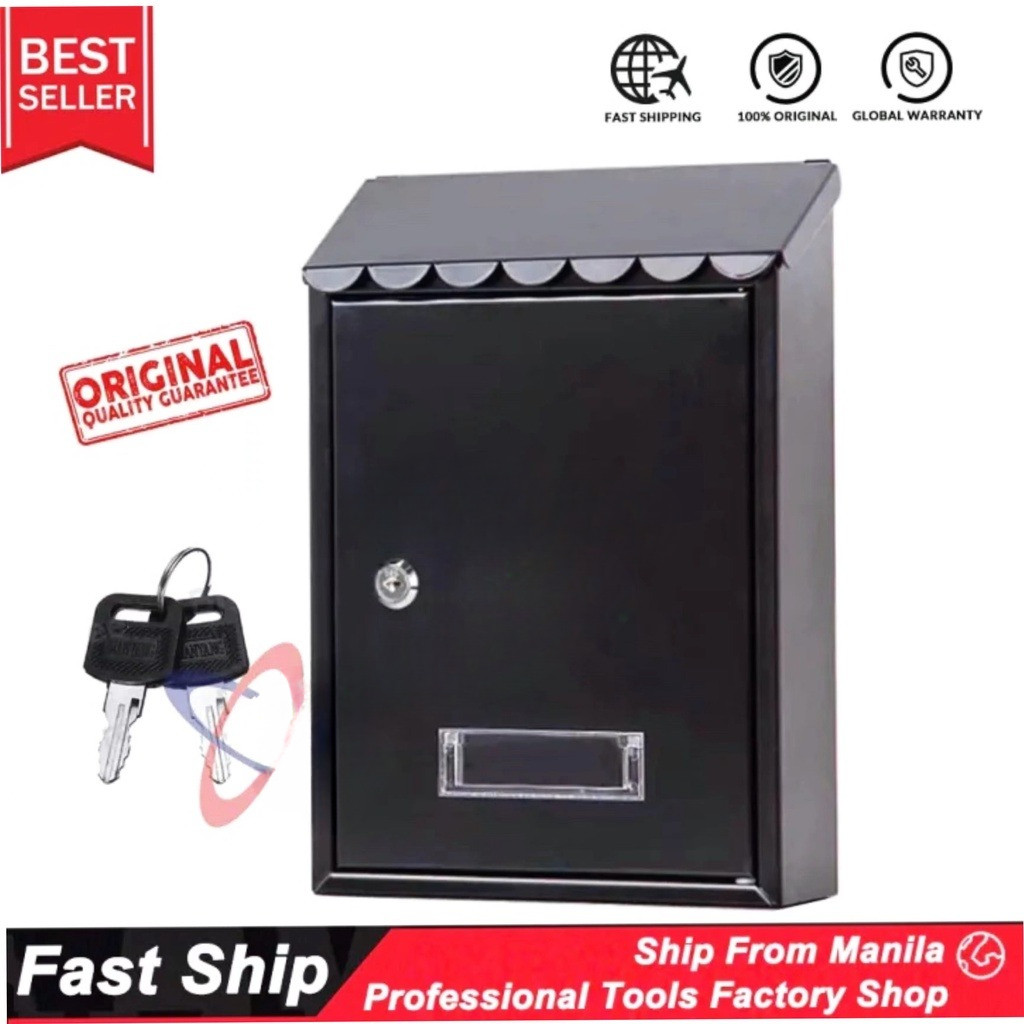 New Iron Mailbox Garden Supplies House hanging Post Mail Box Lockable ...