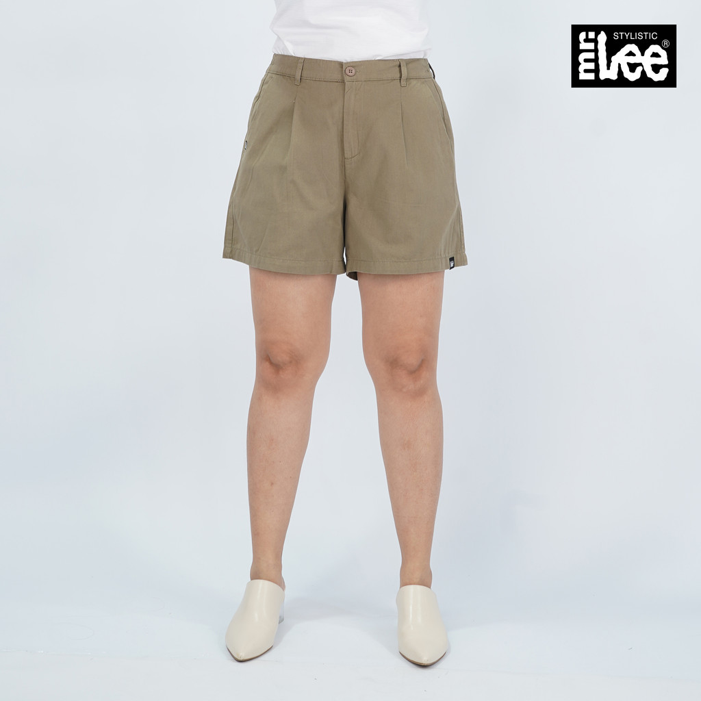 Stylistic Mr. Lee Men's Basic Non-Denim Tapered Short Mid Waist 176668 (Khaki)