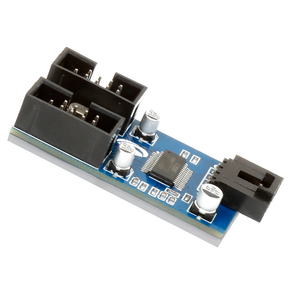 1/2 Way HUB Connector Motherboard USB 9 Pin Header Extension Splitter ...