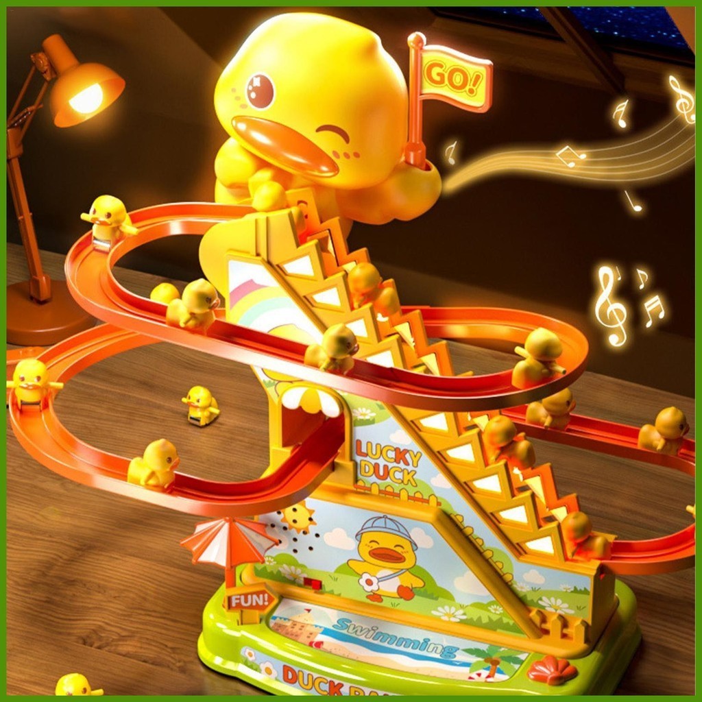 Small Ducks Climbing Toys Flashing Lights and Music Duck Roller Coaster ...