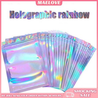 50pcs Holographic Pouch Ziplock Laser Storage Bag Ziplocks Gift ...