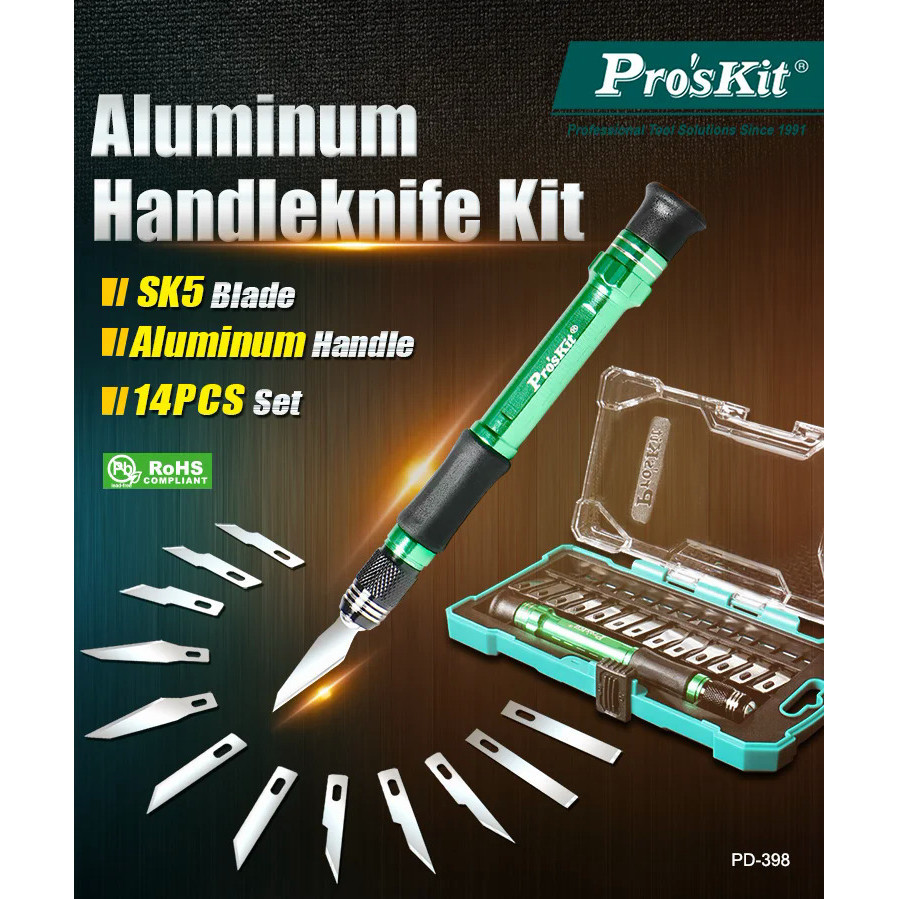 Pro'skit PD-398 handmade art carving knife set 13 blade +1 aluminum ...