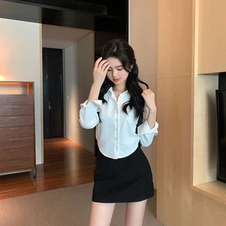 Long sleeve cropped polo best sale