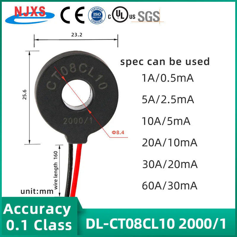 Mini Precision Current Transformer Small Toroidal Coil Ac Ct 5a 2 5ma