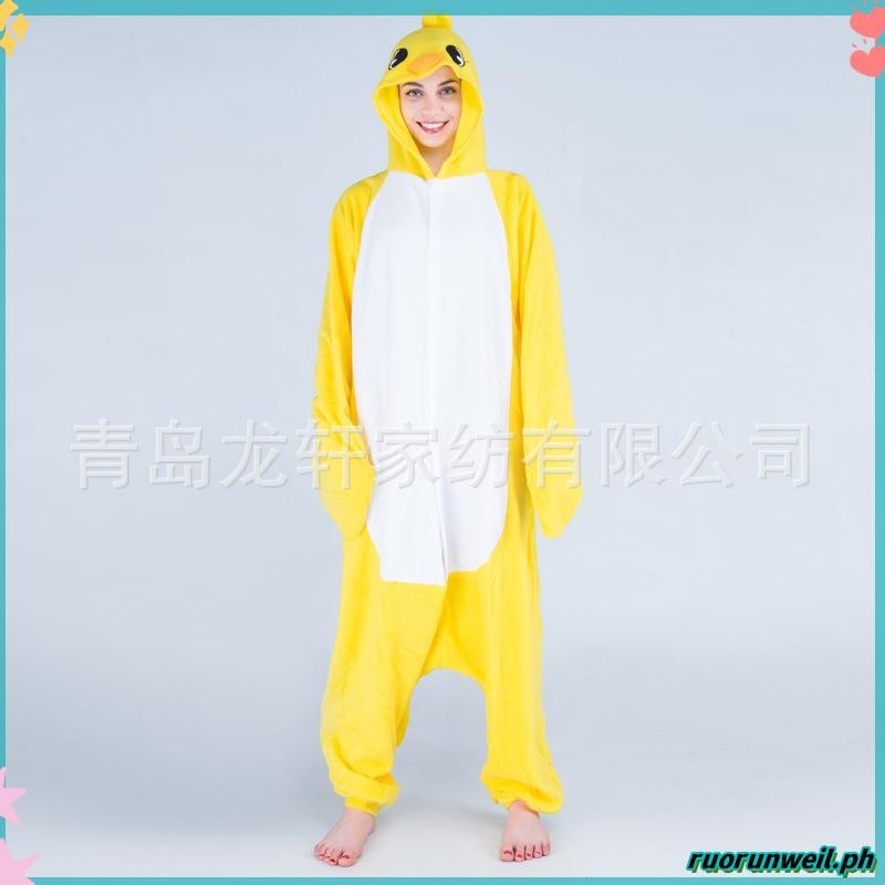 Animal Yellow Chick Onesies Pajamas Polar Fleece Unissex Adult Cute ...