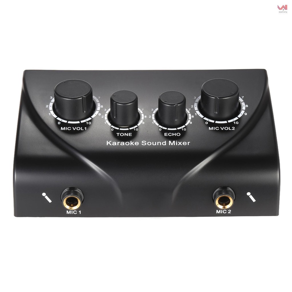 Karaoke Sound Mixer Dual Mic Inputs With Cable Shopee Philippines