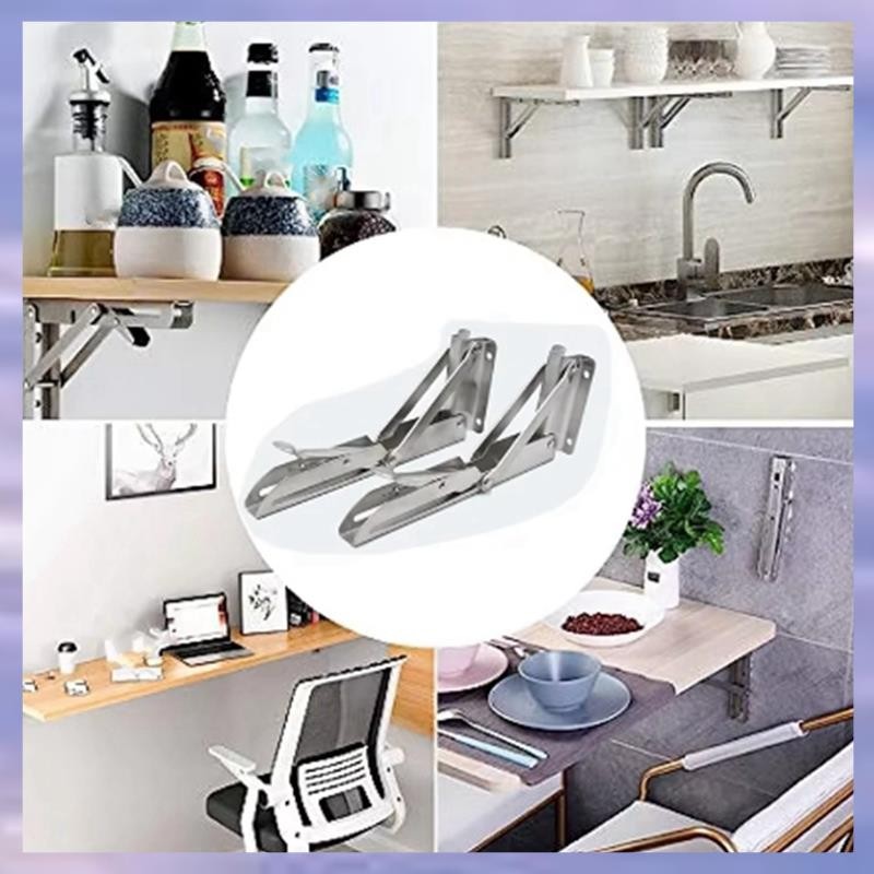 (V L A O)Stainless Steel Folding Angle Bracket Triangle Shelf Heavy ...