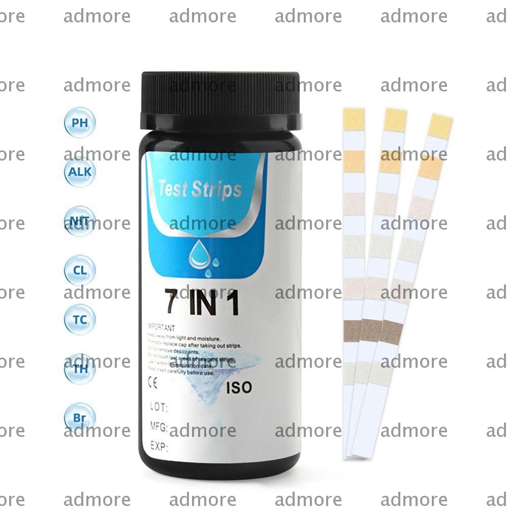 ADMORE Pool Test Strips, 100 Bromine pH Hardness Alkalinity Spa Test