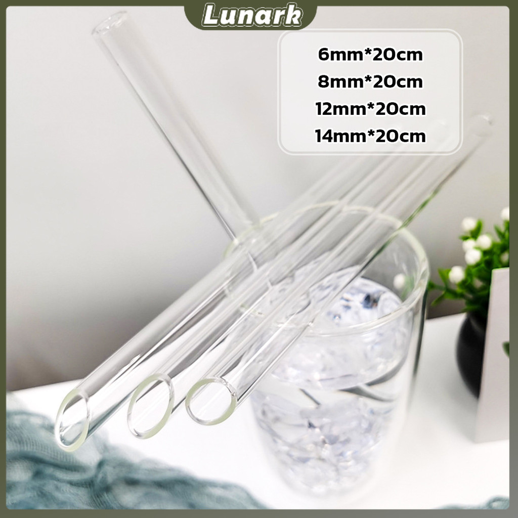 LK Clear Glass Straw Resistant Transparent Glass Wide Straw 20cm Can be ...