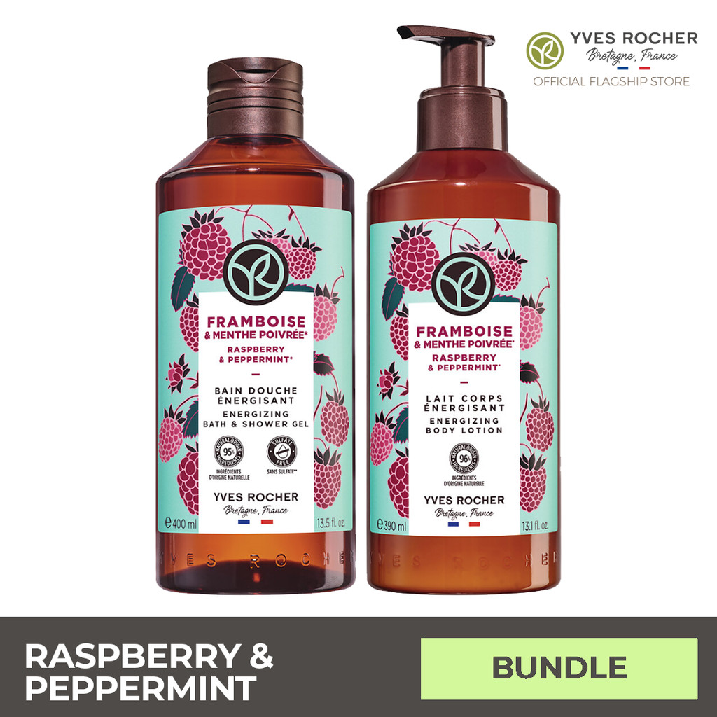 Yves Rocher Raspberry Peppermint Shower Gel 400ml and Lotion ...