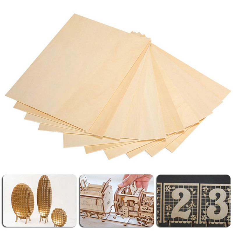 Uliekhy 5/10Pcs 2mm Wood Sheets DIY Balsa Wooden Board Handmade Model