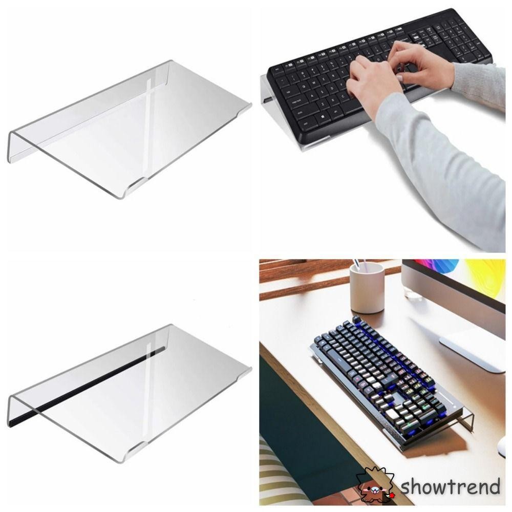 Clear Acrylic Ergonomic Keyboard Stand - Universal Tilted Portable ...