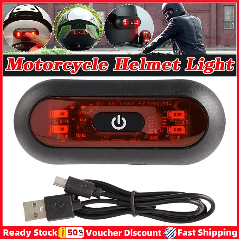 2PCS Motorcycle Warning Light Helmet LED Smart Light Night Cycling ...