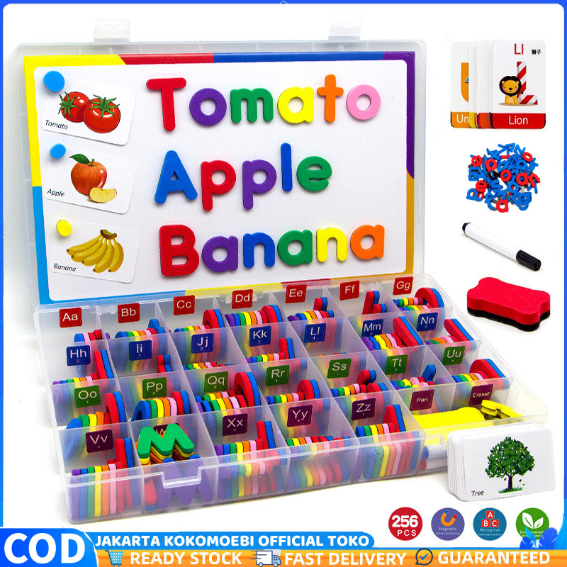 256Pcs Magnet Letters Stickers Game Spelling Introduction Magnetic ...