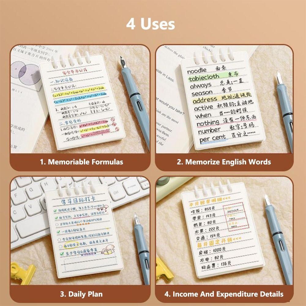 CLEVER Pocket Notebook, A7 Loose-leaf Mini Notebook, Cartoon Horizontal ...