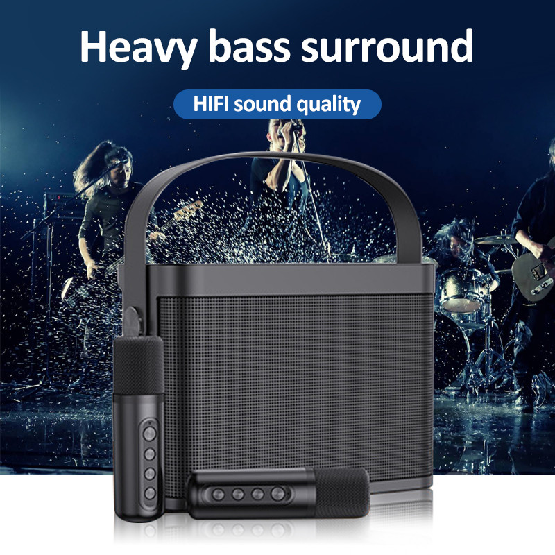 Karaoke bluetooth speaker with mic Wireless Dual Microphone Speaker ...