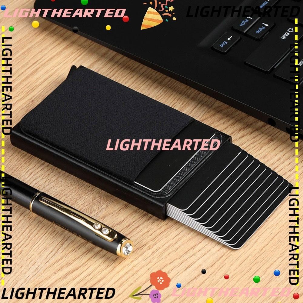 LIGHTHEARTED Automatic Flip Card Box, 12 Cards Slot Large Capacity Men ...