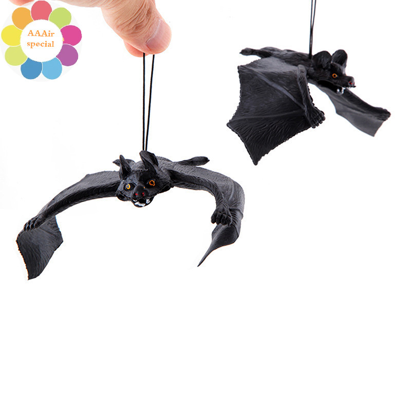SEMEBY Halloween 3D Black Soft Rubber Bat Hanging Ornaments Party DIY