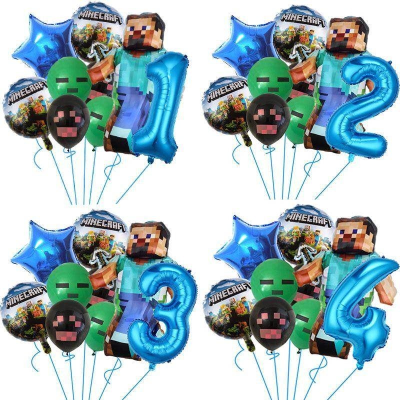 Minecraft Boys Balloon Set Roblox Creeper Game Theme Birthday ...