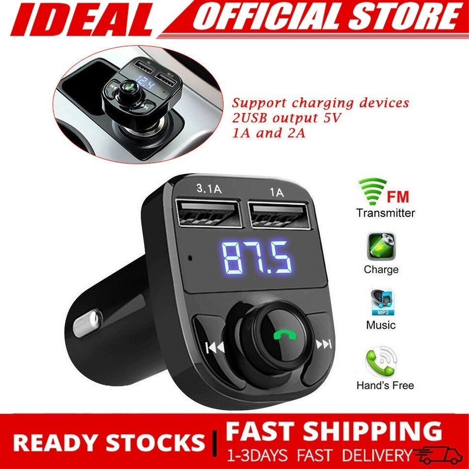 Dual USB Car Charger MP3 Audio Player Bluetooth Car Kit FM Transmitter  Handsfree Calling