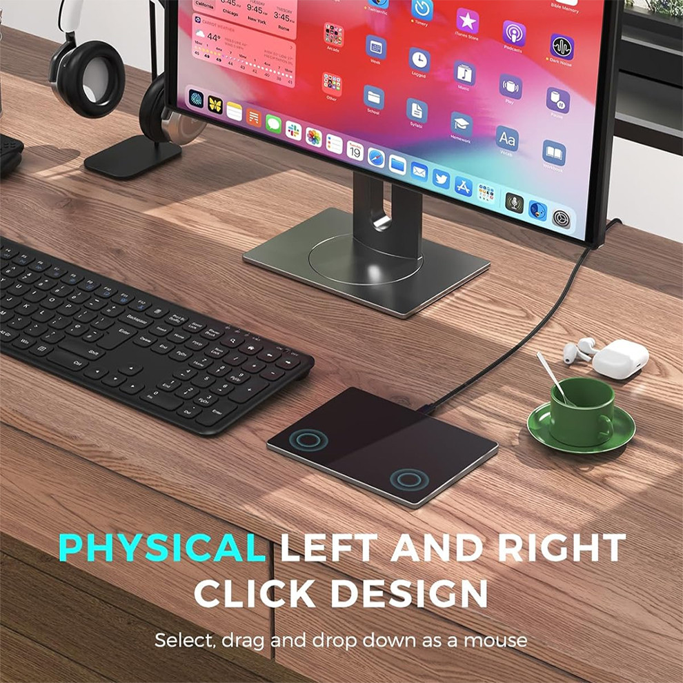 USB Wired Multi-Touch Trackpad Slim AluminumTouchpad Mouse for Windows ...