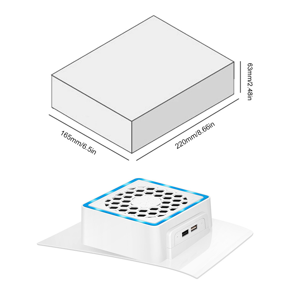 15PCS SideMounted Cooling Fan With LED Light 2 USB Ports Game Console Cooling Fan Side Cooler