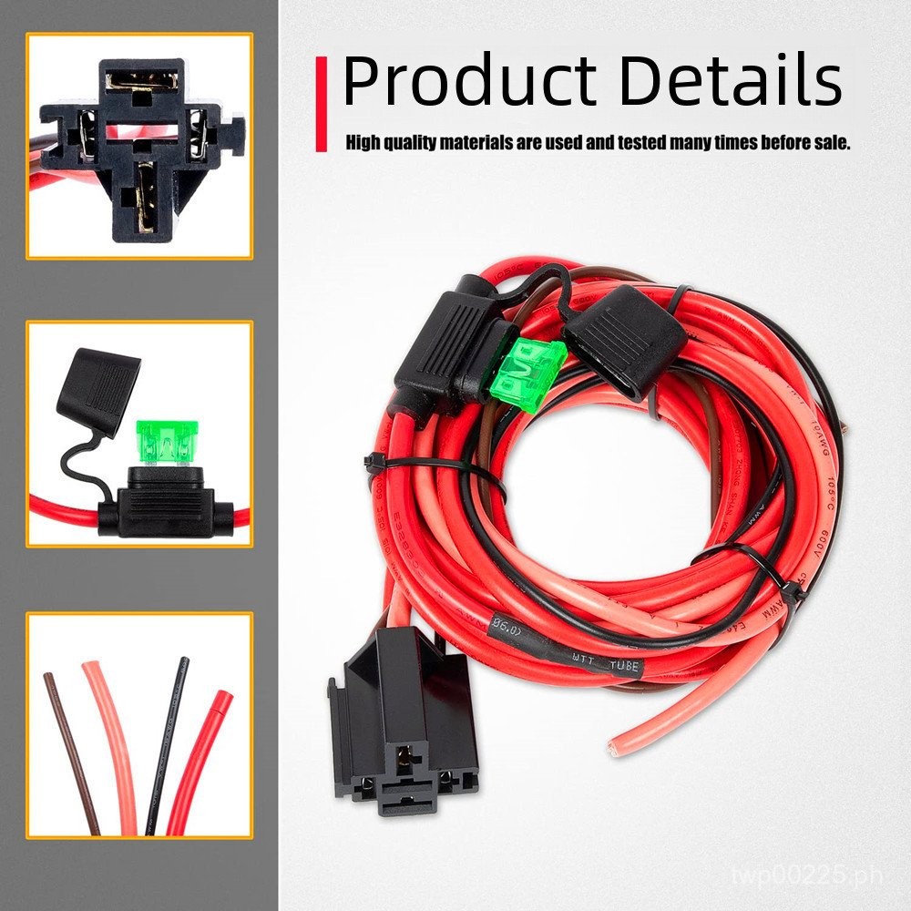 Electric Fuel Pump Wiring Harness Relay Kit 40AWaterproof Relay Switch