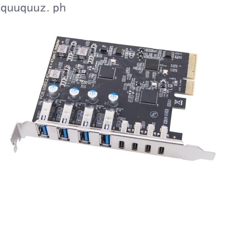 QUU PCIe USB 3 2 Gen2 Card 8 Port 4X Type USB C 4 USB A Expansion Card ...