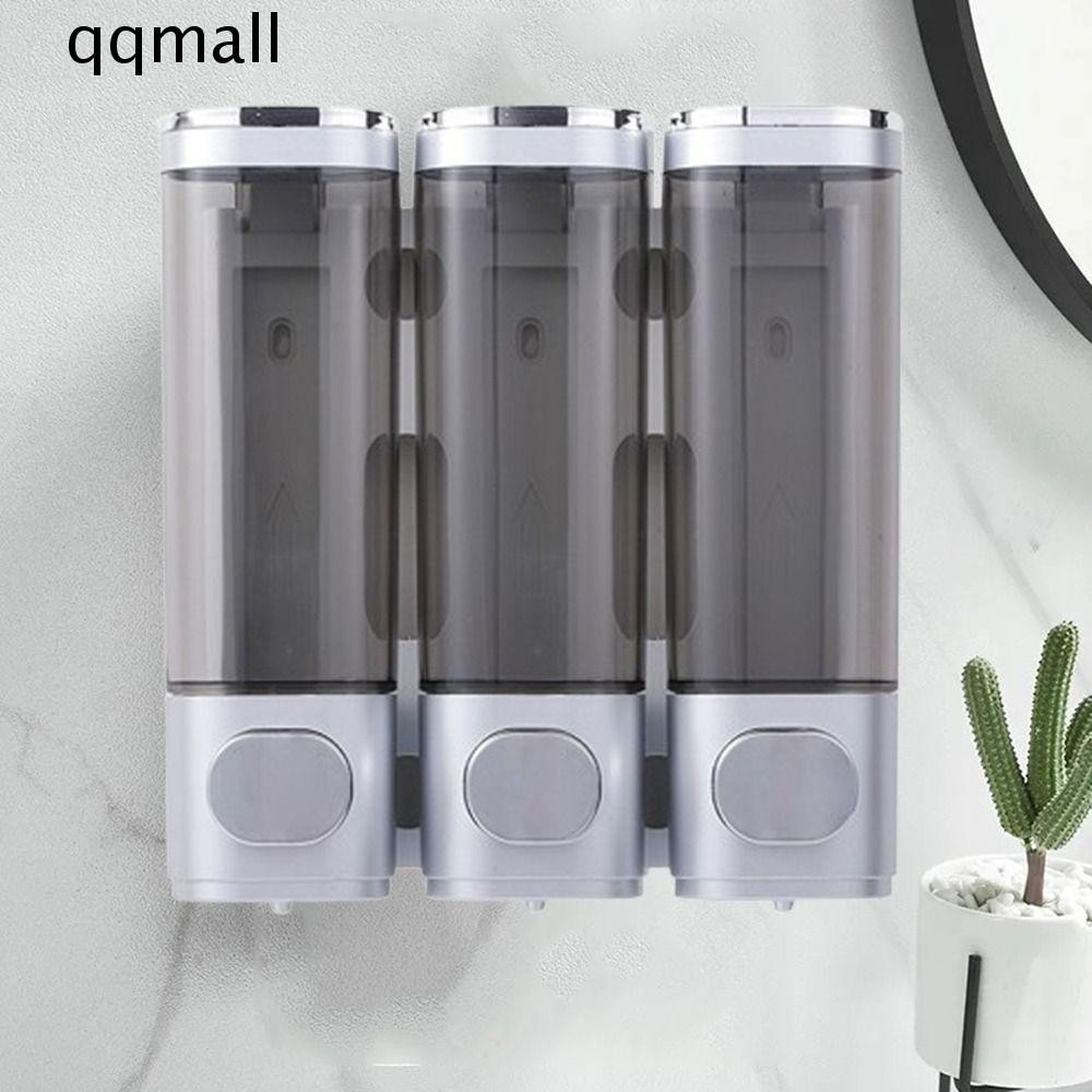 QQMALL Soap Liquid Dispenser, 1/2/3 Head Wall Mounted Shower Gel Box