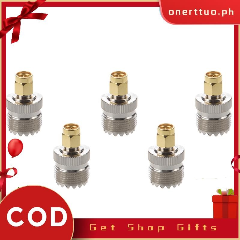 5X UHF SO239 SO239 Female to SMA Male Plug Connector Coaxial Adapter