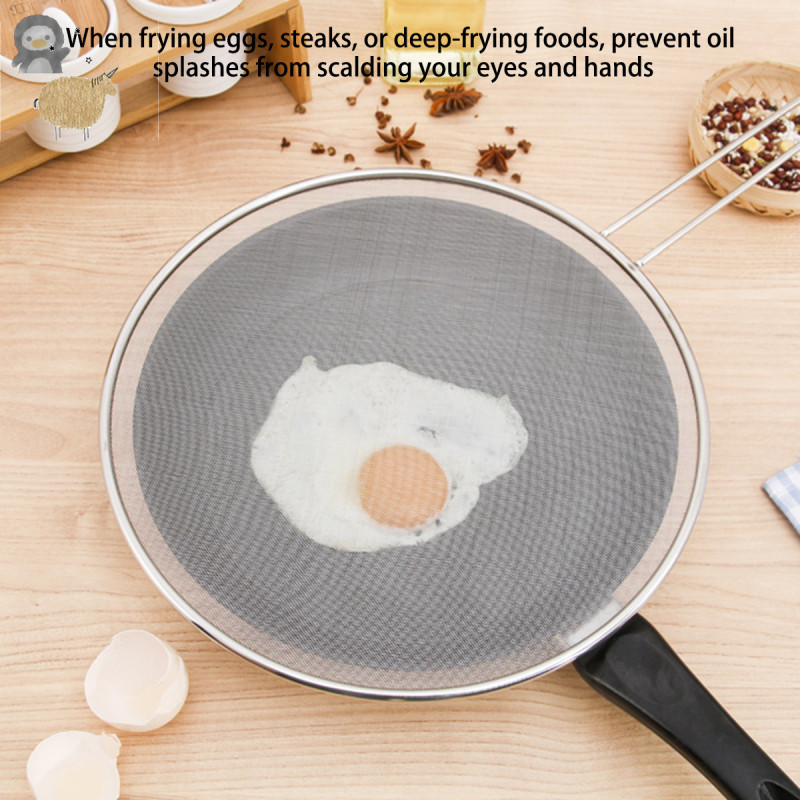 Stainless Steel Grease Screen for Frying Pan Stops Hot Oil Splash