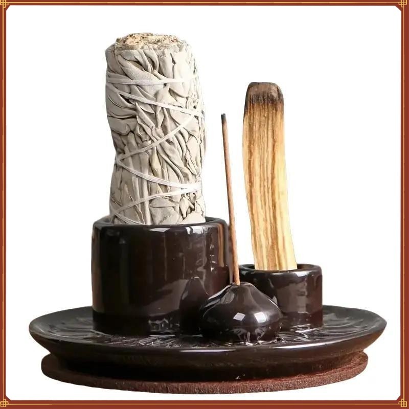 Container for Incense Sticks, with Sage and Holy Wood Set Ceramic ...