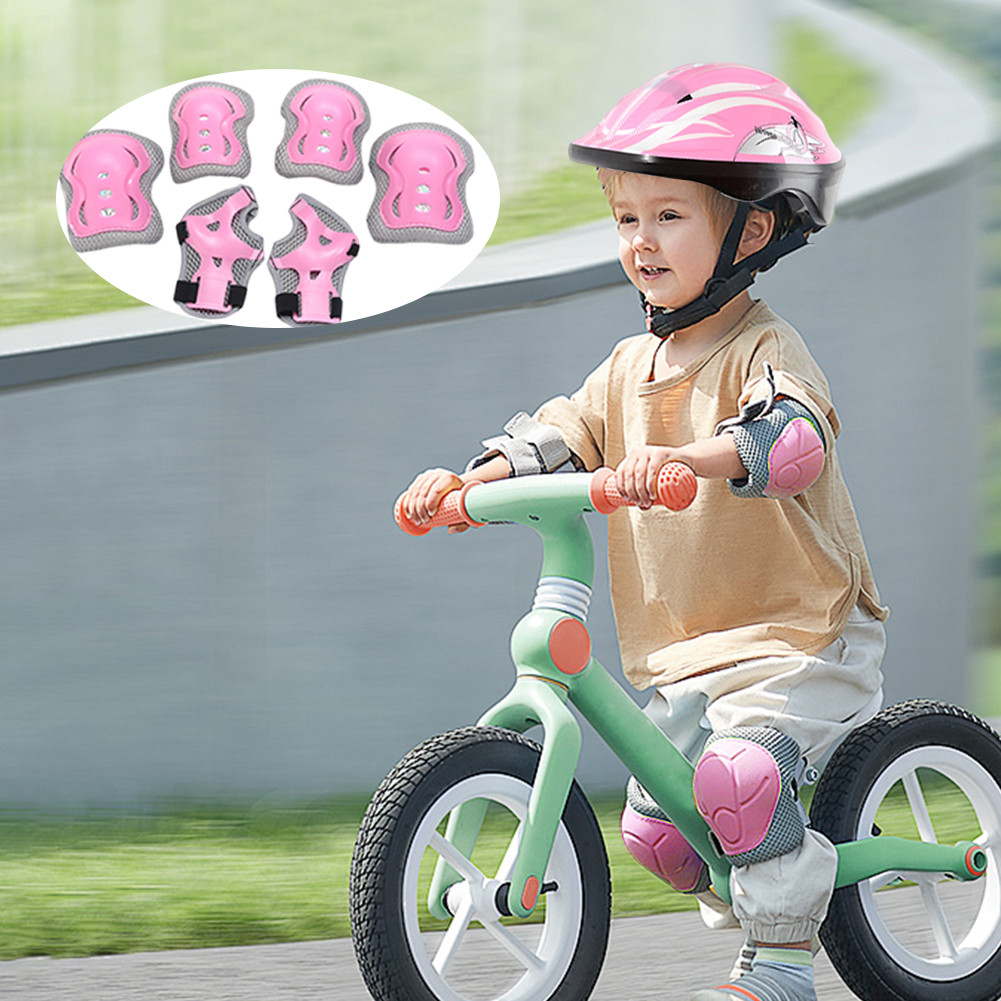 Kids Helmet with Sports Equipment Adjustable Safety Helmet Knee Elbow ...
