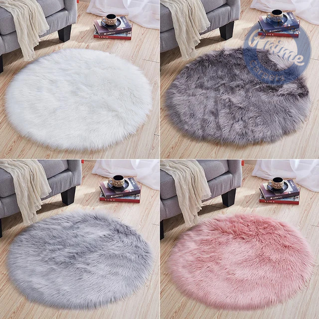 Fluffy Circle Carpet Round Shaggy Rug For Bedroom and Living Room ...