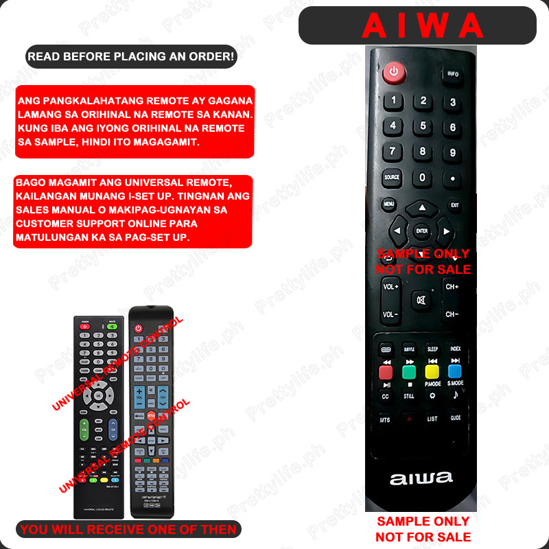 Universal Remote Control for AIWA LED TV Works with All Models ...