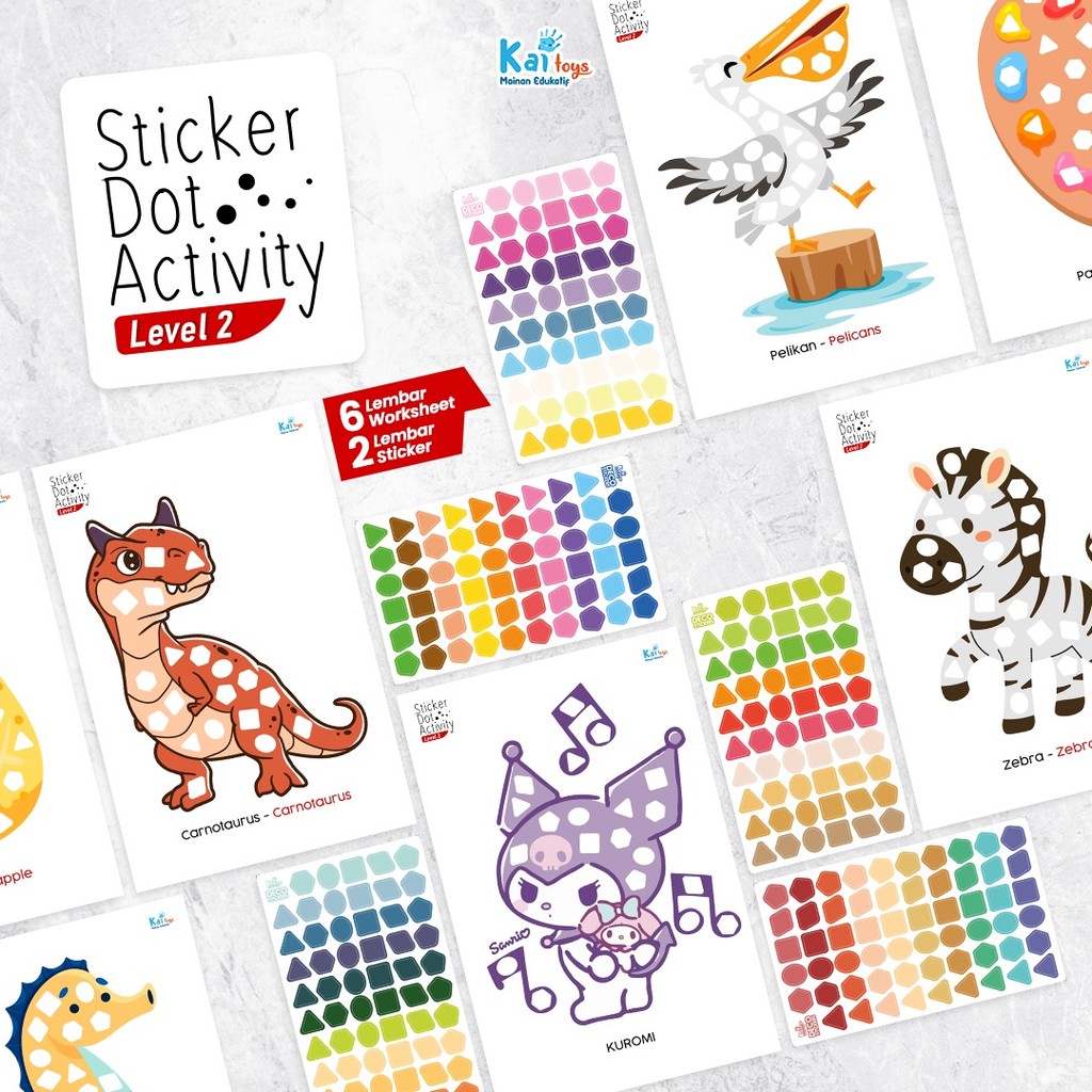 Dot Activity Level 2 Sticker Geometric Mosaic Sticker/ Kids Activity ...