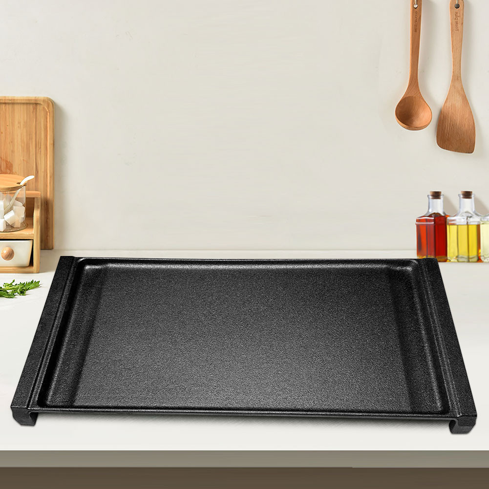19.3 X 9.1inches Cast Iron Griddle Rectangular Flat Griddle Induction ...