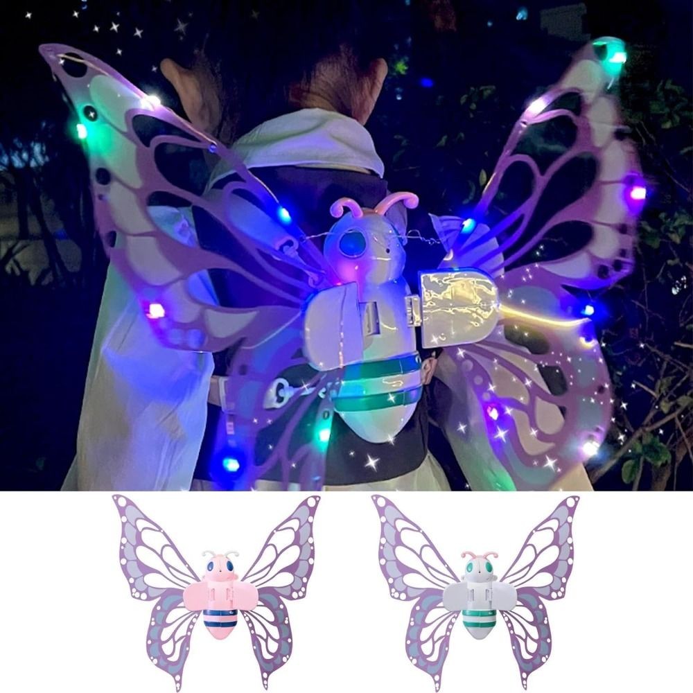 Luminous Glowing Light Up Fairy Wings with LED Lights Adjustable Straps ...