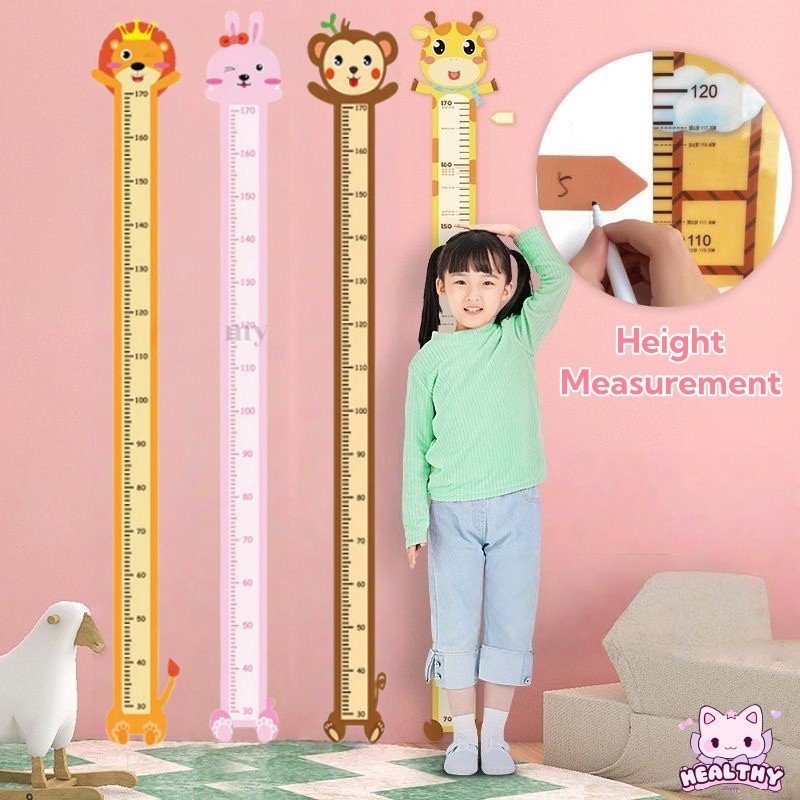 Kids Height Measurement Wall Stickers Cute Cartoon Detachable Chart ...