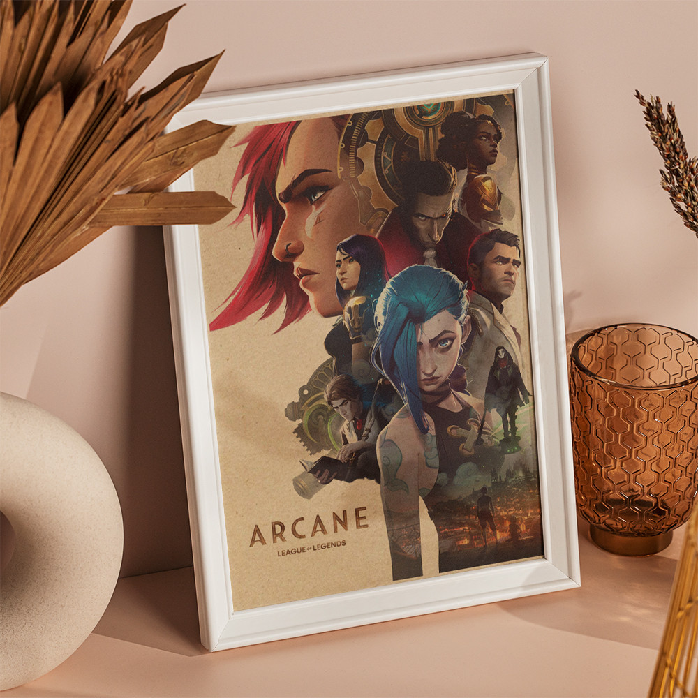 Vintage Kraft Poster Set of "Arcane: League of Legends" Characters for ...