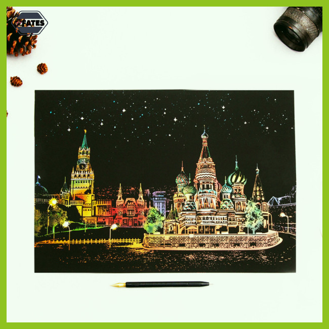 FAT Scratch Paper Colorful City Night Scene Landscape Scratch Painting ...