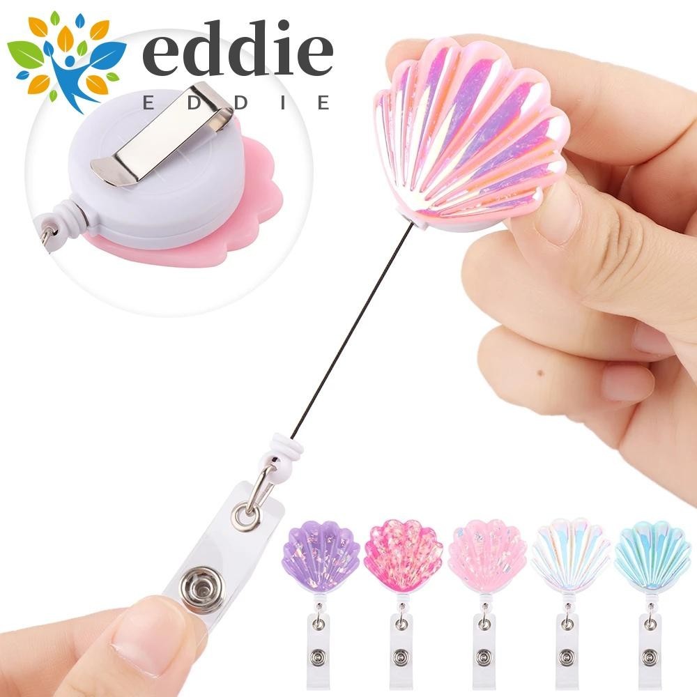26EDIE ID Badge Holder Shell Shape Resin Name Card Holder Badge Holder ...