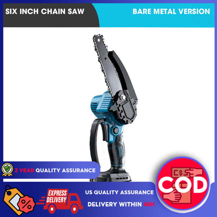 6 Inch Mini Cordless Electric Chain Saw Woodworking Handheld Pruning ...