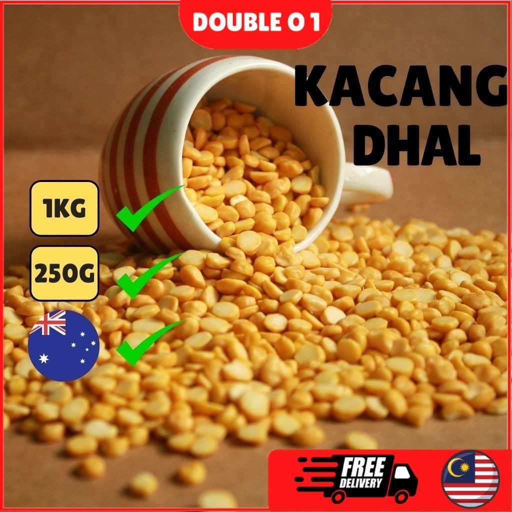 DOUBLE O 1 Yellow Dhal Kacang Dhal Dhal Parepu (250g/1kg) | Shopee ...