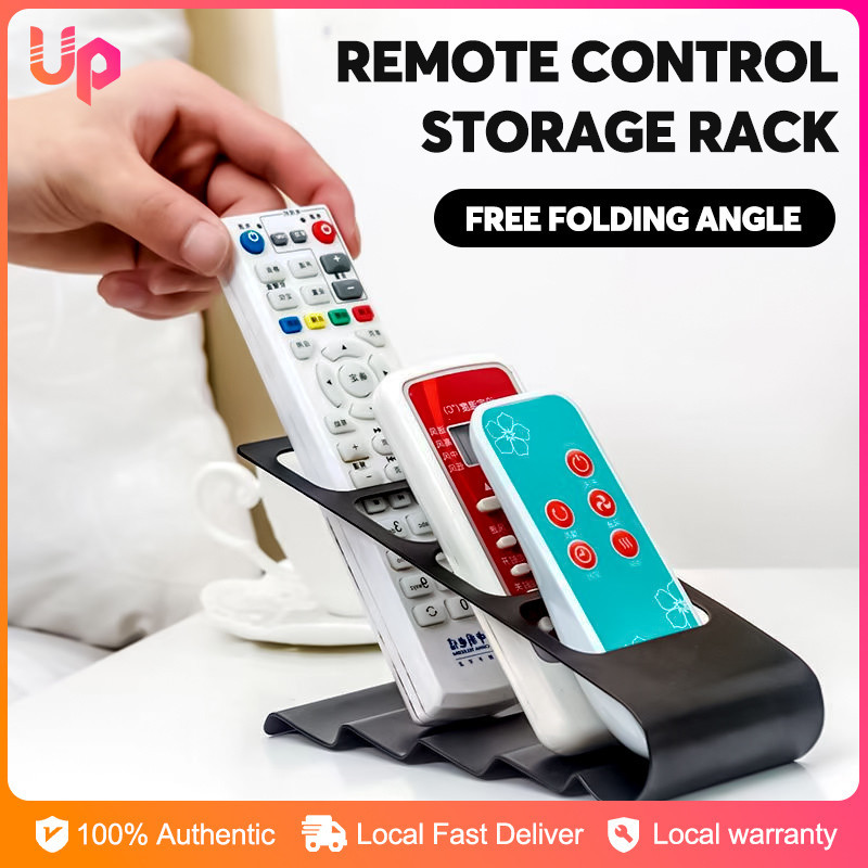 4 Grids TV Remote Storage Rack Holder DVD/VCR Remote Control Organizer ...
