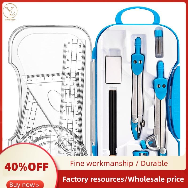Geometry Set 10 Pcs Math Supplies Kit,Including Compass,Protractor ...