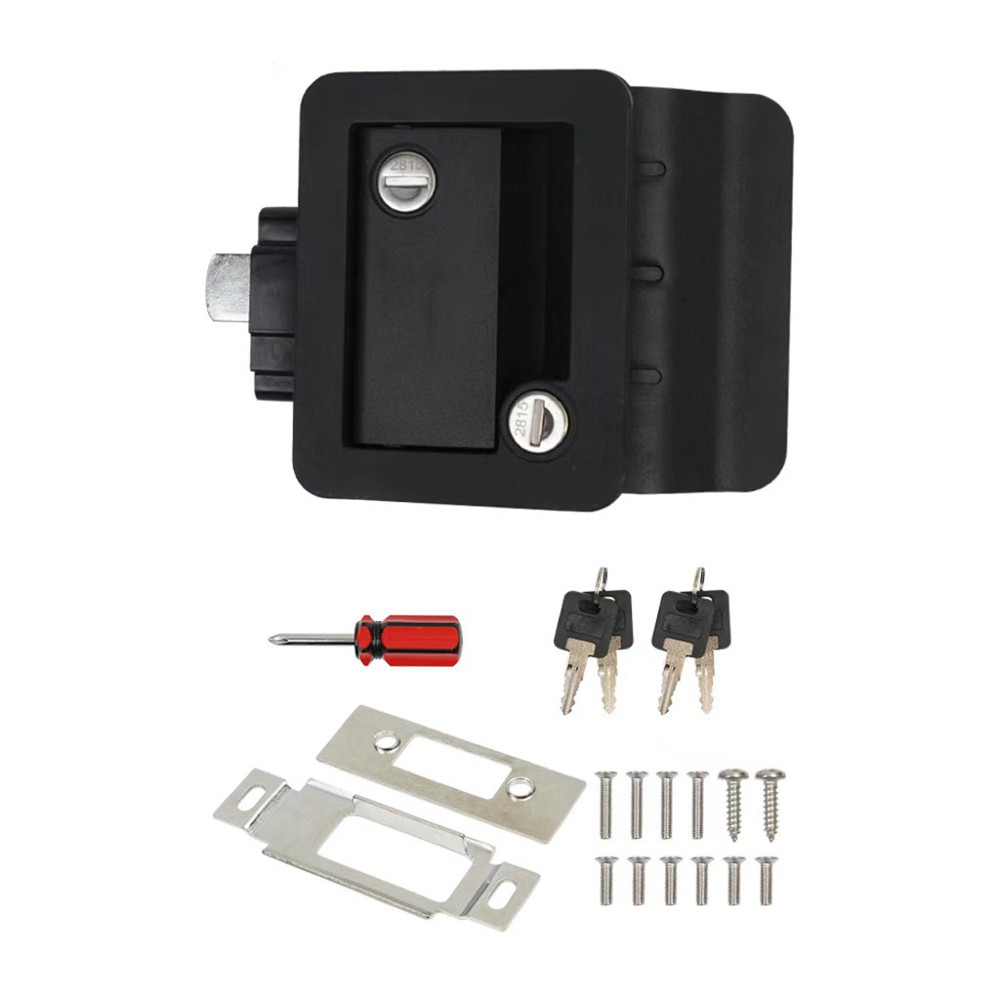 Upgraded RV Travel Trailer Entry Door Lock Polar Black Paddle Deadbolt (1 - View #11